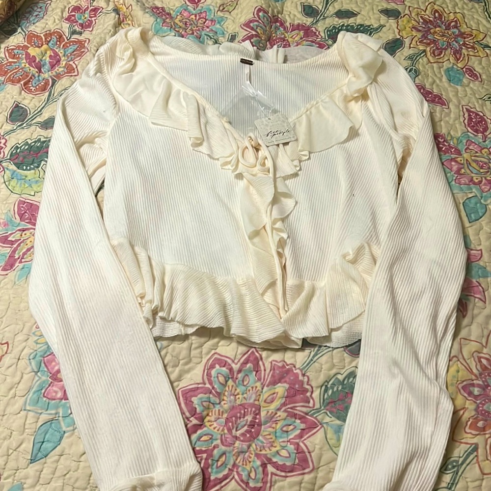 NWT thermal fabric slightly cropped free people top